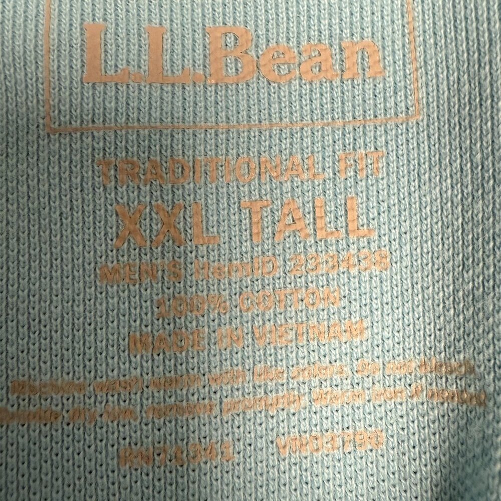 Men's L.L. BEAN Traditional Fit Woven Polo‎ Short Sleeve Blue | Size XXL Tall - Picture 4 of 5